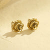 Wholesale Flower Earrings Stainless Steel 18K Golden Retro Electroplated For Women