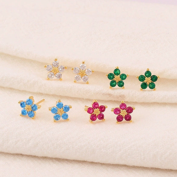 Wholesale Flower Gold Plated Electroplated Women's Earrings