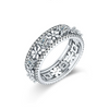 Wholesale Flower Patterned S925 Sterling Silver Inlaid Zircon Women's Retro Ring