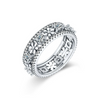 Wholesale Flower Patterned S925 Sterling Silver Inlaid Zircon Women's Retro Ring