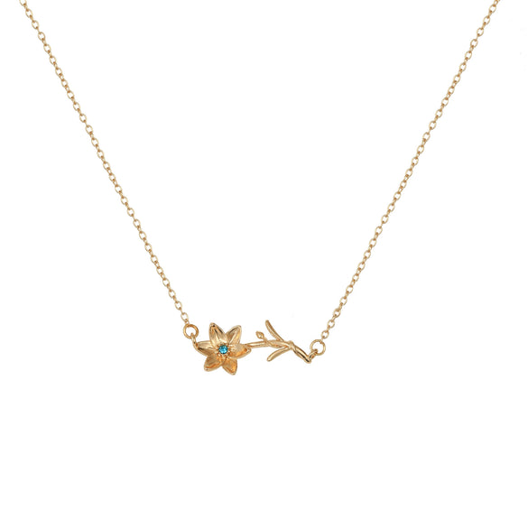 Wholesale Flower Pendant Necklace Copper Gold Plated Decorative Three Dimensional Leaves Design