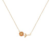 Wholesale Flower Pendant Necklace Copper Gold Plated Decorative Three Dimensional Leaves Design
