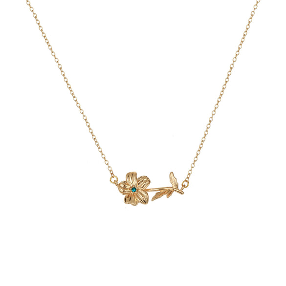 Wholesale Flower Pendant Necklace Copper Gold Plated Decorative Three Dimensional Leaves Design