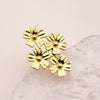 Wholesale Flower Ring Stainless Steel Goldplated Plant Flowers Style