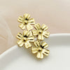 Wholesale Flower Ring Stainless Steel Goldplated Plant Flowers Style