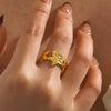 Wholesale Flower Ring Stainless Steel 18K Goldplated Hiphop Style For Women