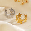 Wholesale Flower Ring Stainless Steel 18K Goldplated Hiphop Style For Women