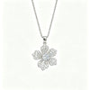 Wholesale Flower Shape Zircon Inlaid Copper Pendant Titanium Steel Oshaped Chain Necklace For Women Light Luxury Style