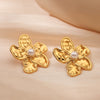 Wholesale Flower Stainless Steel Earrings With Geometric Pattern And Electroplating Treatment
