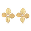 Wholesale Flower Stainless Steel Earrings With Geometric Pattern And Electroplating Treatment