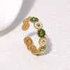 Wholesale Flower Stainless Steel Open Ring With Daisy Design And Electroplating Treatment For Women