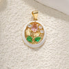 Wholesale Flower Style Copper Electroplated Gold Necklace Pendant