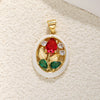 Wholesale Flower Style Copper Electroplated Gold Necklace Pendant
