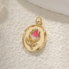 Wholesale Flower Style Copper Electroplated Gold Necklace Pendant