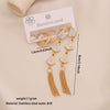 Wholesale Flower Tassel Earrings With Water Droplets And Moon Design Stainless Steel Electroplated For Women