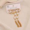 Wholesale Flower Tassel Earrings With Water Droplets And Moon Design Stainless Steel Electroplated For Women