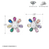 Wholesale Flowershaped S925 Sterling Silver Earrings With Colored Stones And Pearls For Women