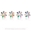 Wholesale Flowershaped S925 Sterling Silver Earrings With Colored Stones And Pearls For Women