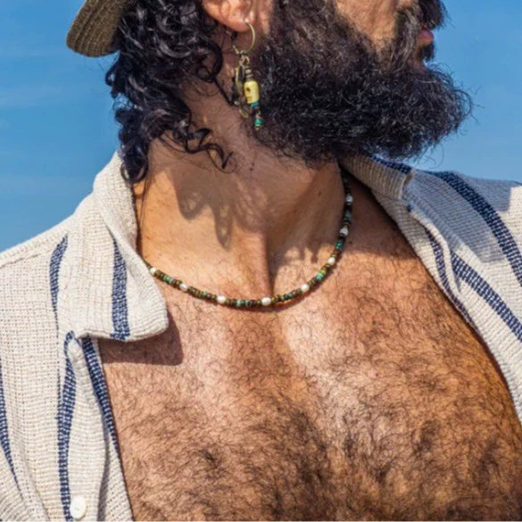 Wholesale Flying Disc Bead Clavicle Chain Necklace Coconut Shell Imitation Pearl African Pine Alloy Geometric Handmade Unisex