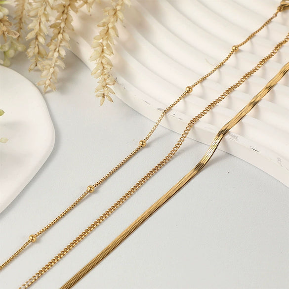 Wholesale Foot Accessories Geometric Copper Gold Plated Anklet For Girls Jewelry