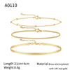 Wholesale Foot Accessories Geometric Copper Gold Plated Anklet For Girls Jewelry