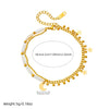 Wholesale Foot Accessories Stainless Steel Goldplated Doublelayer Chain Rice Bead Splicing Star Anklet For Women