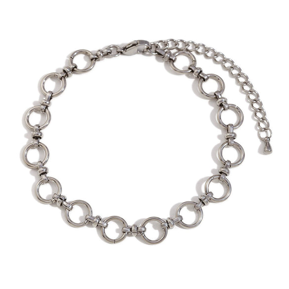 Wholesale Foot Chain Stainless Steel 14K Gold Plated Geometric Style Cross Buckle For Women