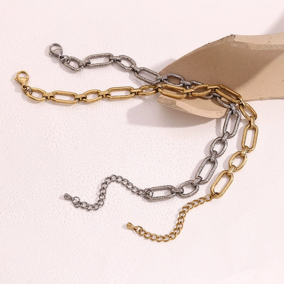 Wholesale Foot Decoration Anklet Stainless Steel 14K Gold Plated Geometric Design For Women