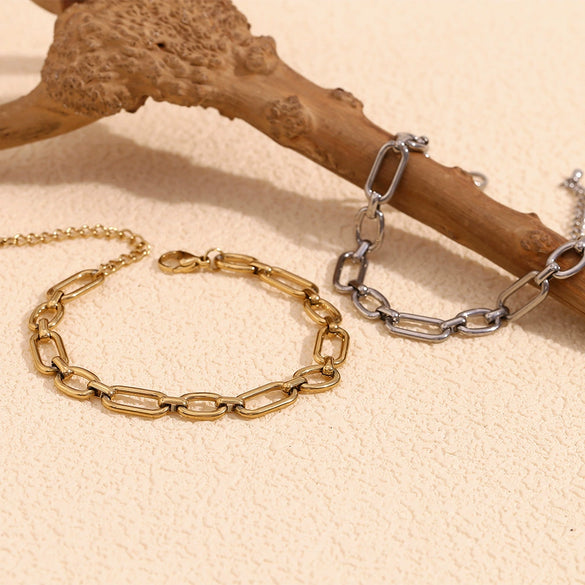 Wholesale Foot Decoration Anklet Stainless Steel 14K Gold Plated Geometric Design For Women