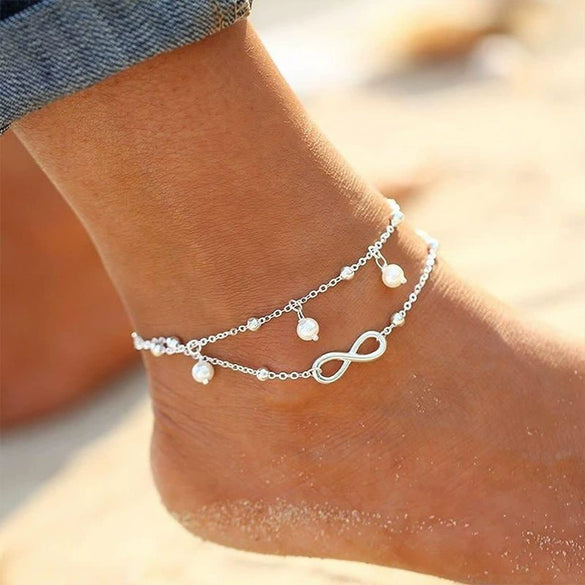 Wholesale Foot Decoration Gold Plated Copper With Artificial Gemstones And Semiprecious Stones Geometric Style For Women