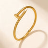 Wholesale Four Leaf Clover Nail Stainless Steel 18K Gold Plated Electroplated Geometric Bracelet