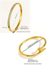 Wholesale Four Leaf Clover Nail Stainless Steel 18K Gold Plated Electroplated Geometric Bracelet