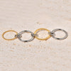 Wholesale Fourlayer Twist Plus Round Wire Ring Titanium Steel Geometric 18K Gold Electroplated
