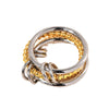 Wholesale Fourlayer Twist Plus Round Wire Ring Titanium Steel Geometric 18K Gold Electroplated