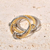 Wholesale Fourlayer Twist Plus Round Wire Ring Titanium Steel Geometric 18K Gold Electroplated