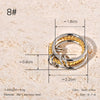 Wholesale Fourlayer Twist Plus Round Wire Ring Titanium Steel Geometric 18K Gold Electroplated