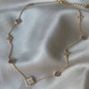 Wholesale Fourleaf Clover And Snowflake Zircon Pendant Necklace Copper Plated Real Gold With Heart And Star Pattern