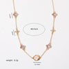 Wholesale Fourleaf Clover And Snowflake Zircon Pendant Necklace Copper Plated Real Gold With Heart And Star Pattern