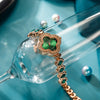 Wholesale Fourleaf Clover Flower Shape Alloy Rhinestone Emerald Bracelet Watch For Women With Sapphire Crystal Glass Mirror And Stainless Steel Buckle