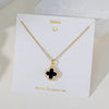 Wholesale Fourleaf Clover Pendant Necklace Copper Pendant Titanium Steel Chain Electroplated Simple Style With Heart Flower Star And Geometric Patterns