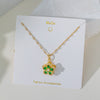 Wholesale Fourleaf Clover Pendant Necklace Copper Pendant Titanium Steel Chain Electroplated Simple Style With Heart Flower Star And Geometric Patterns