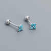 Wholesale Fourleaf Clover Piercing Earrings For Women S925 Silver Floral Zircon Thread Ear Nail Overlapped Electroplated