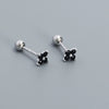 Wholesale Fourleaf Clover Piercing Earrings For Women S925 Silver Floral Zircon Thread Ear Nail Overlapped Electroplated