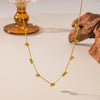 Wholesale Fourleaf Clover Rhombus Sweet And Cool Geometric Style Electroplated 18K Gold Steel Sweater Chain Jewelry For Women