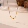 Wholesale Fourleaf Clover Rhombus Sweet And Cool Geometric Style Electroplated 18K Gold Steel Sweater Chain Jewelry For Women