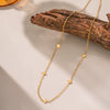 Wholesale Fourleaf Clover Rhombus Sweet And Cool Geometric Style Electroplated 18K Gold Steel Sweater Chain Jewelry For Women