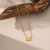 Wholesale Fourleaf Clover Rhombus Sweet And Cool Geometric Style Electroplated 18K Gold Steel Sweater Chain Jewelry For Women