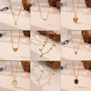Wholesale Fourleaf Clover Rhombus Sweet And Cool Geometric Style Electroplated 18K Gold Steel Sweater Chain Jewelry For Women