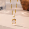 Wholesale Fourleaf Clover Rhombus Sweet And Cool Geometric Style Electroplated 18K Gold Steel Sweater Chain Jewelry For Women