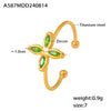 Wholesale Fourpetal Flower Zircon Pendant Collarbone Necklace And Open Ring For Women Titanium Steel 18K Gold Plated Electroplated
